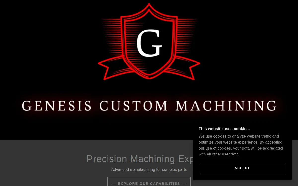Homepage of Genesis Custom Machining LLC
