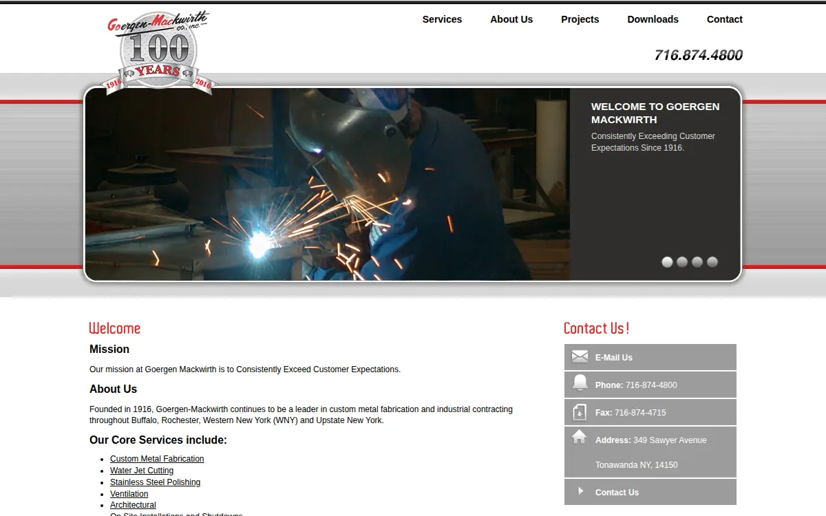 Homepage of Goergen-mackwirth CO INC