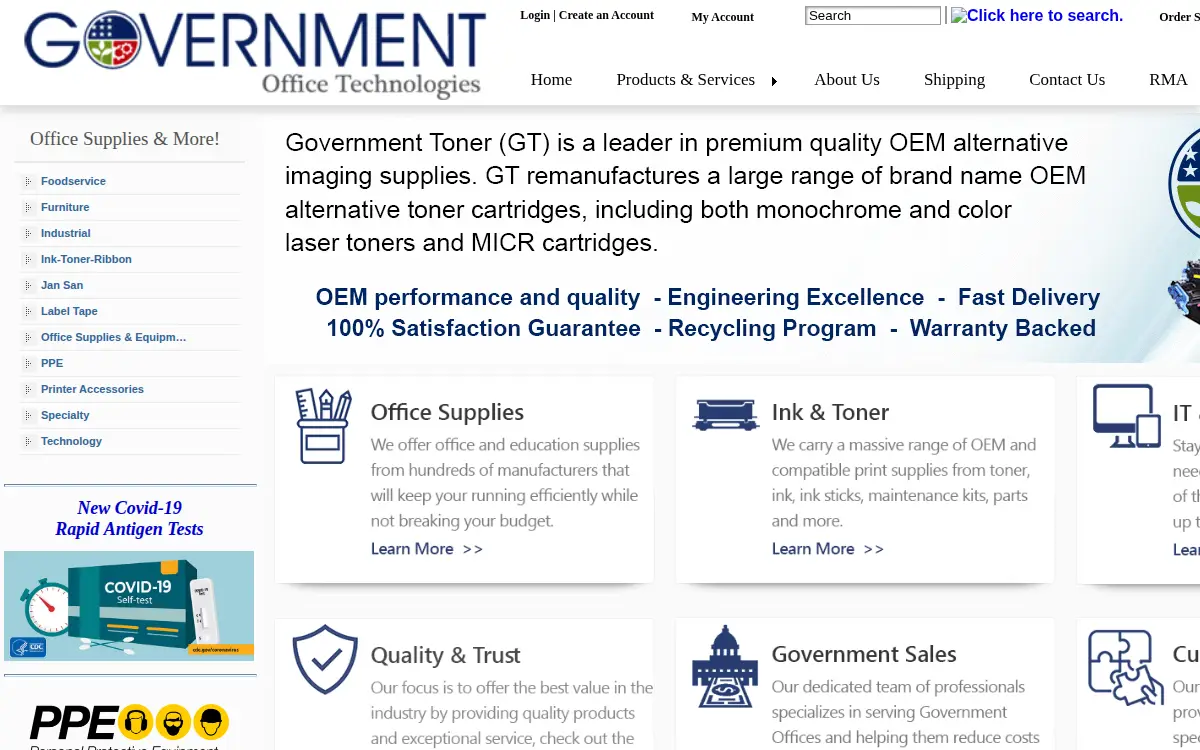 Homepage of Government Office Technologies INC