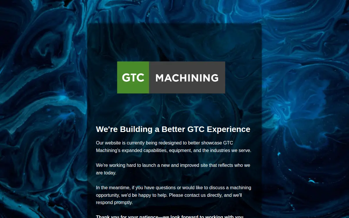 Homepage of Gtc Machining LLC
