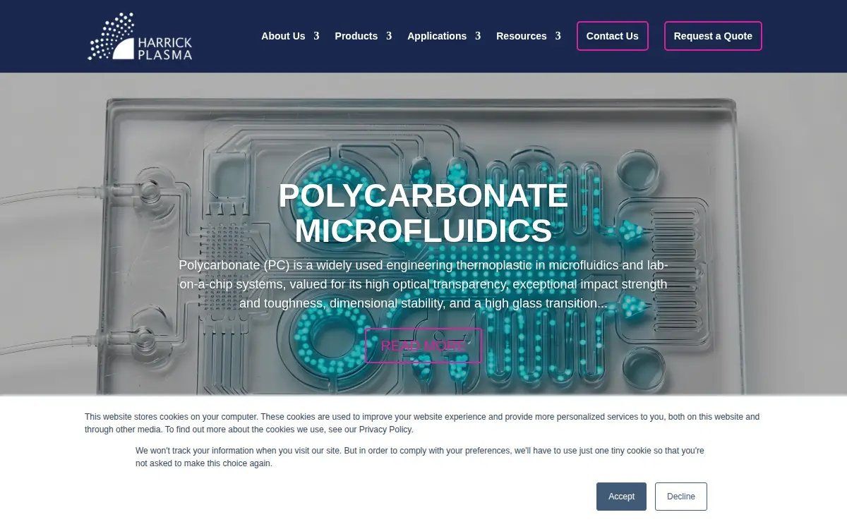 Homepage of Harrick Plasma, INC.