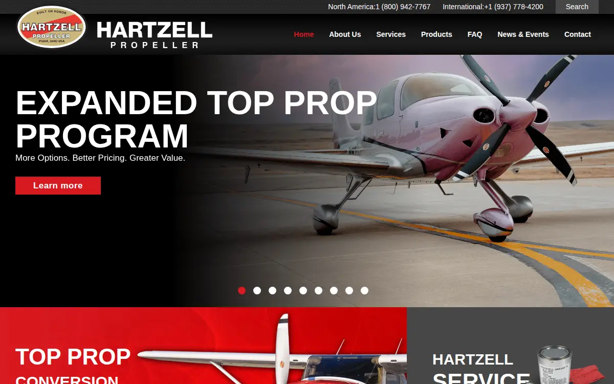 Homepage of Hartzell Propeller LLC