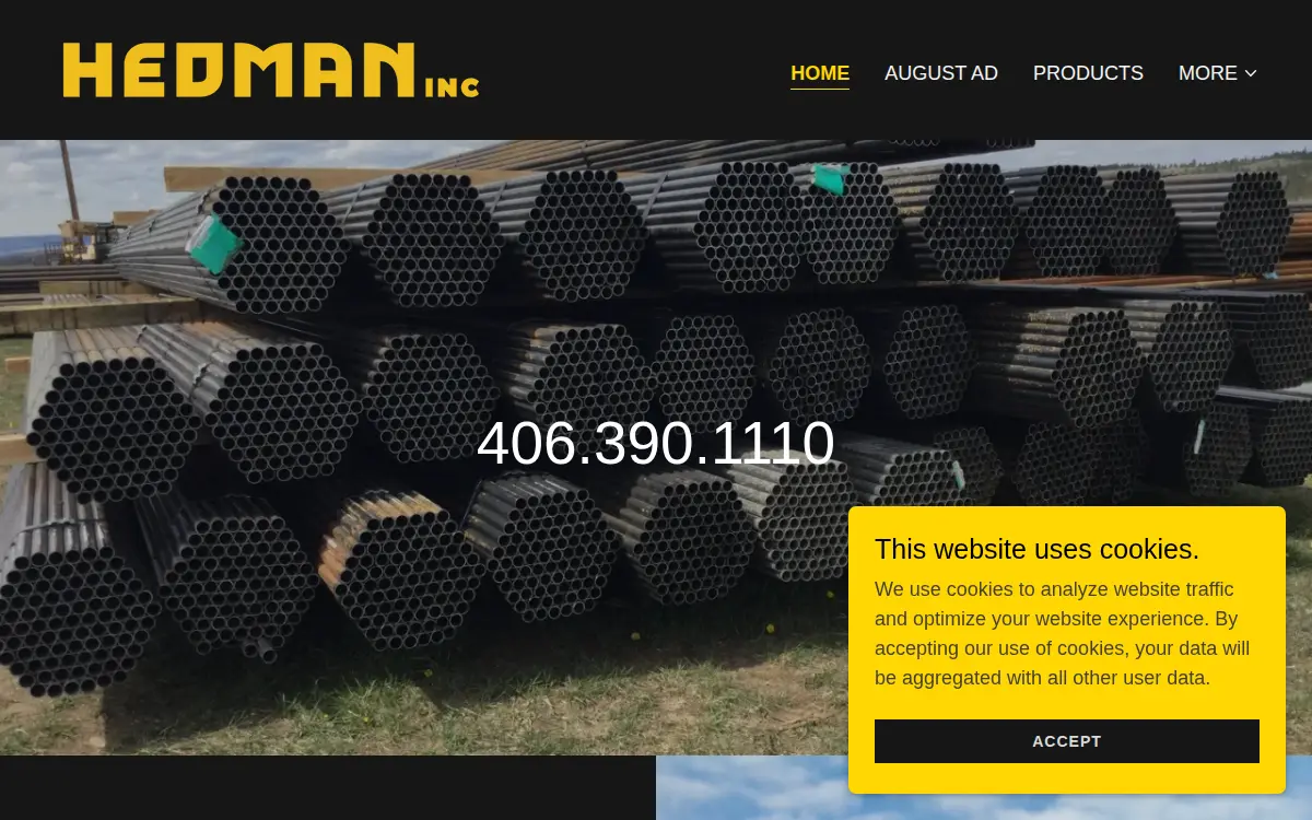 Homepage of Hedman, INC.