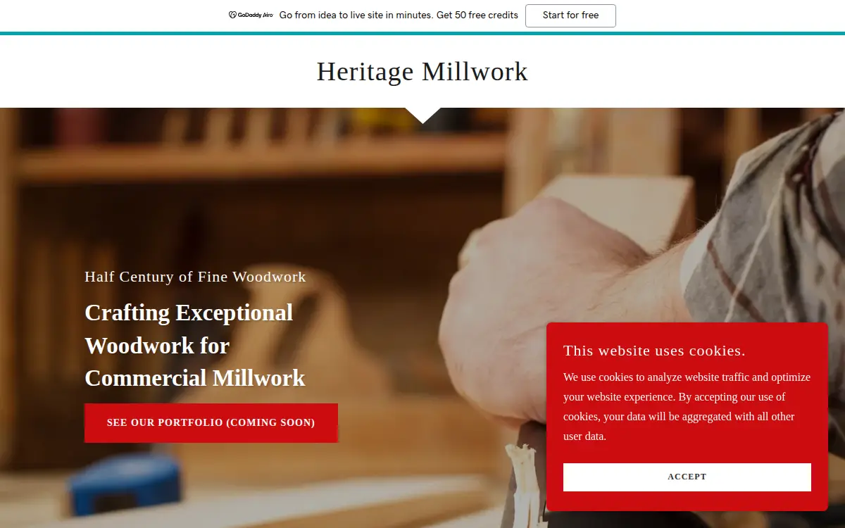 Homepage of Heritage Millwork LLC