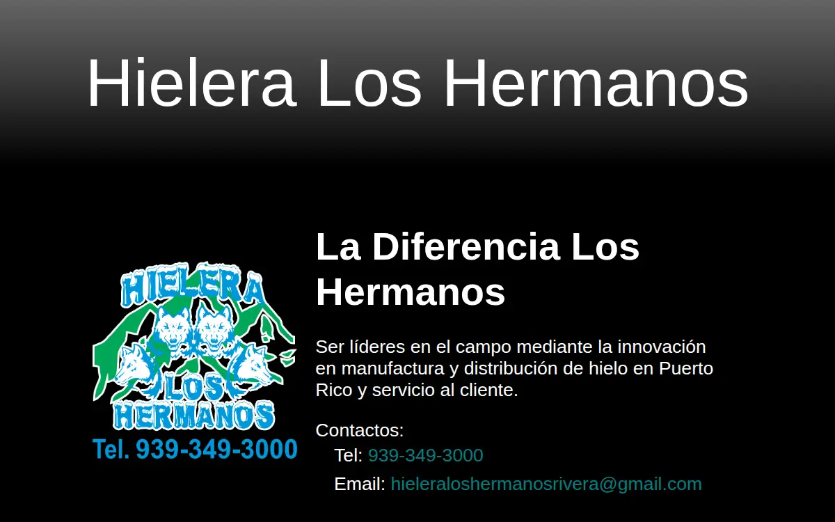 Homepage of Hielera Los Hermanos LLC