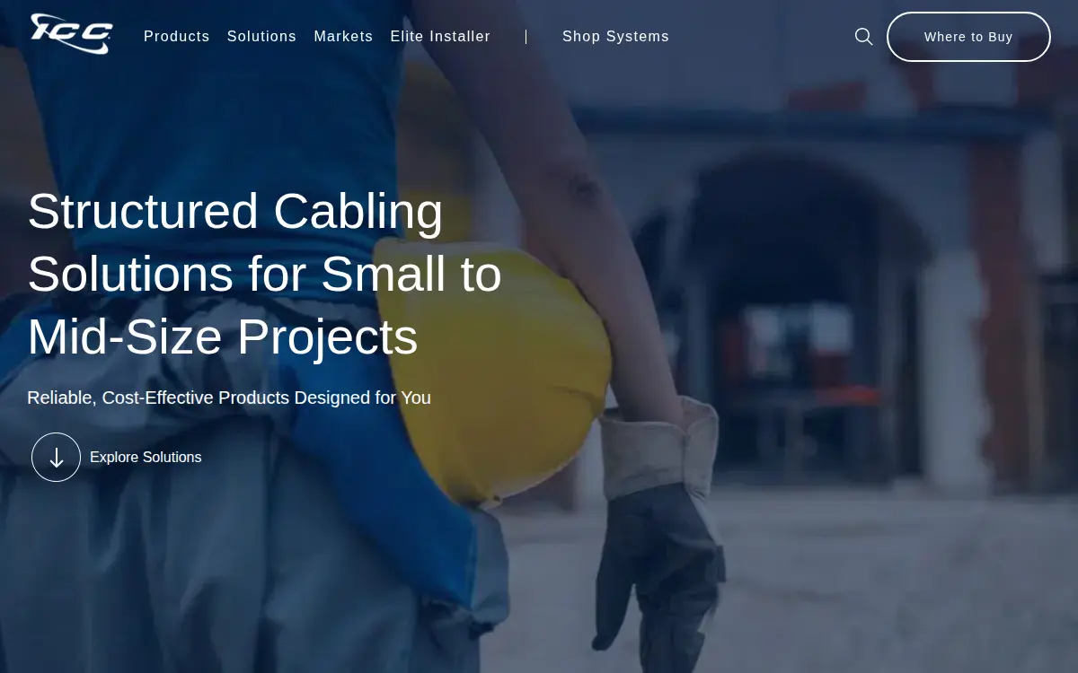 Homepage of International Connectors and Cable Corporation