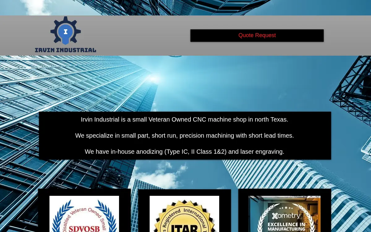 Homepage of Irvin Industrial LLC