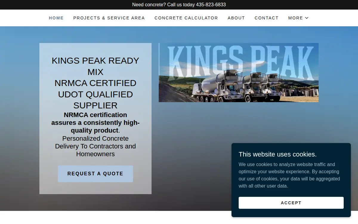 Homepage of Concrete Onsite Express, LLC