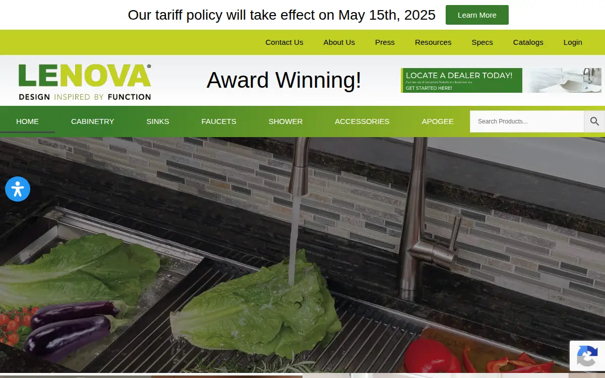 Homepage of Lenova, INC.