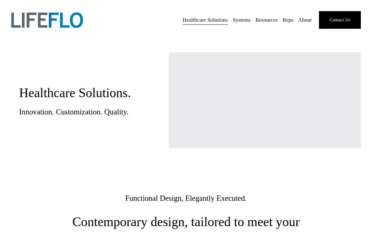 Homepage of Lifeflo LLC