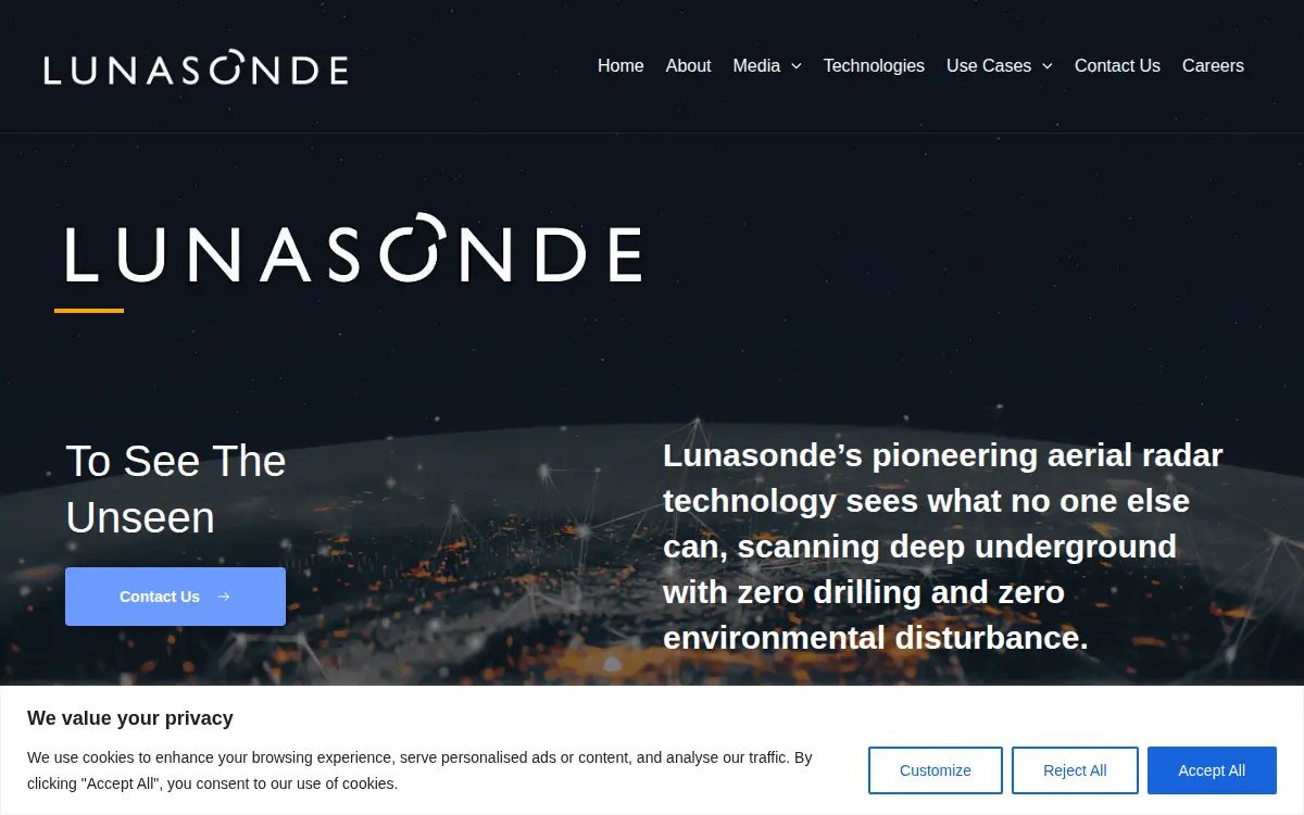 Homepage of Lunasonde, INC