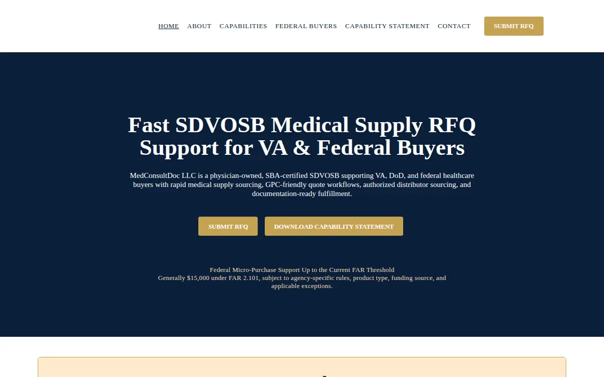 Homepage of Medconsultdoc LLC