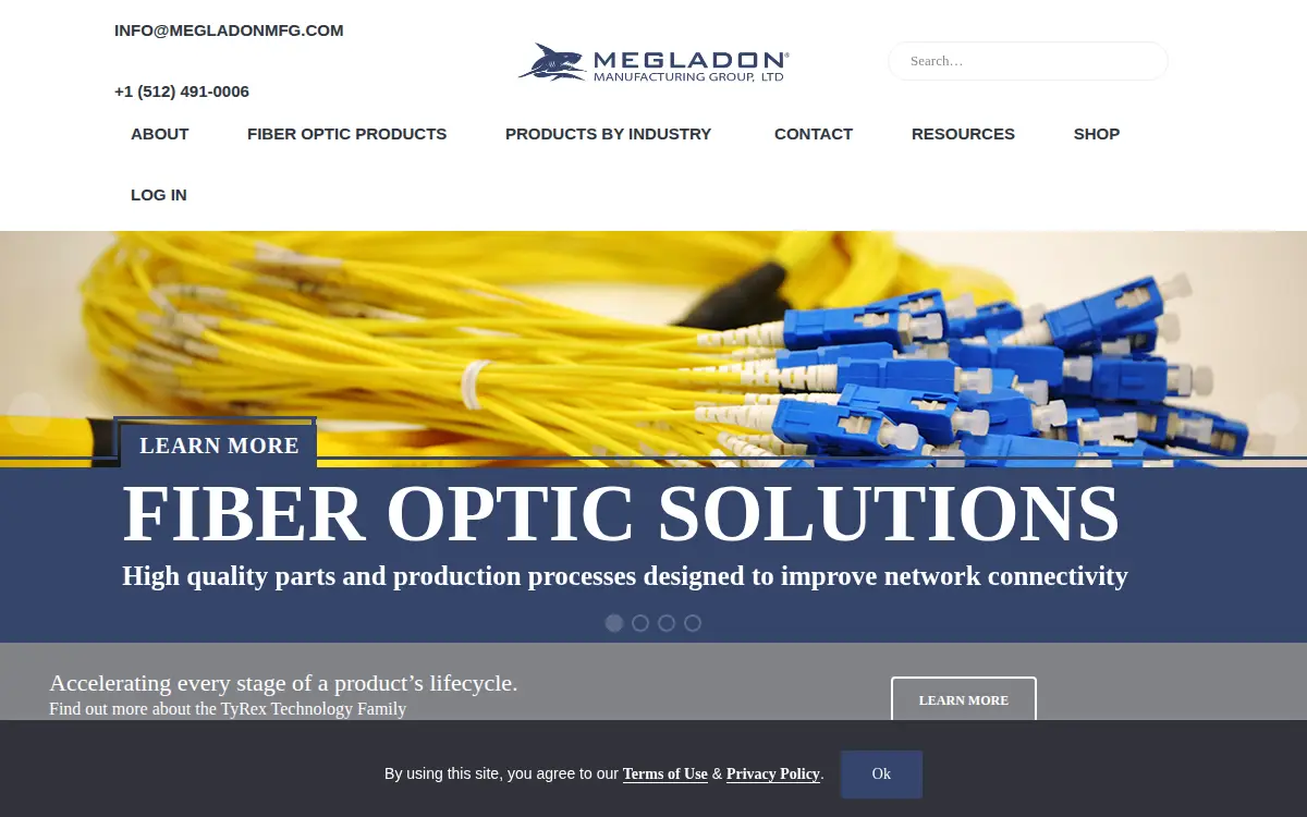 Homepage of Megladon Manufacturing Group, LTD.