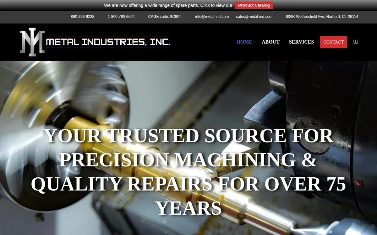 Homepage of Metal Industries, INC.