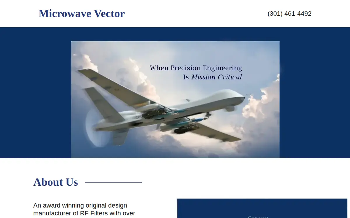 Homepage of Microwave Vector CORP