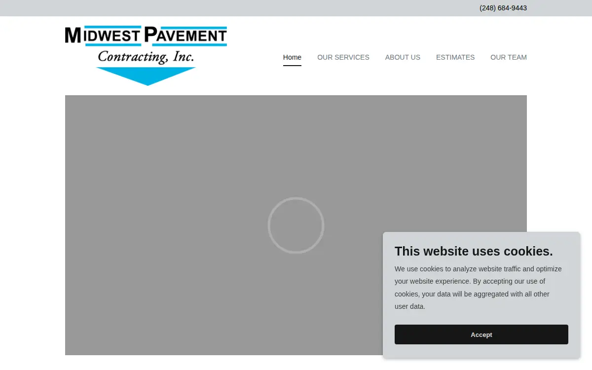 Homepage of Midwest Pavement Contracting, INC.
