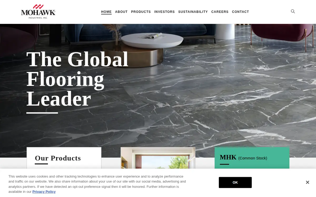 Homepage of Mohawk Carpet Distribution, LLC