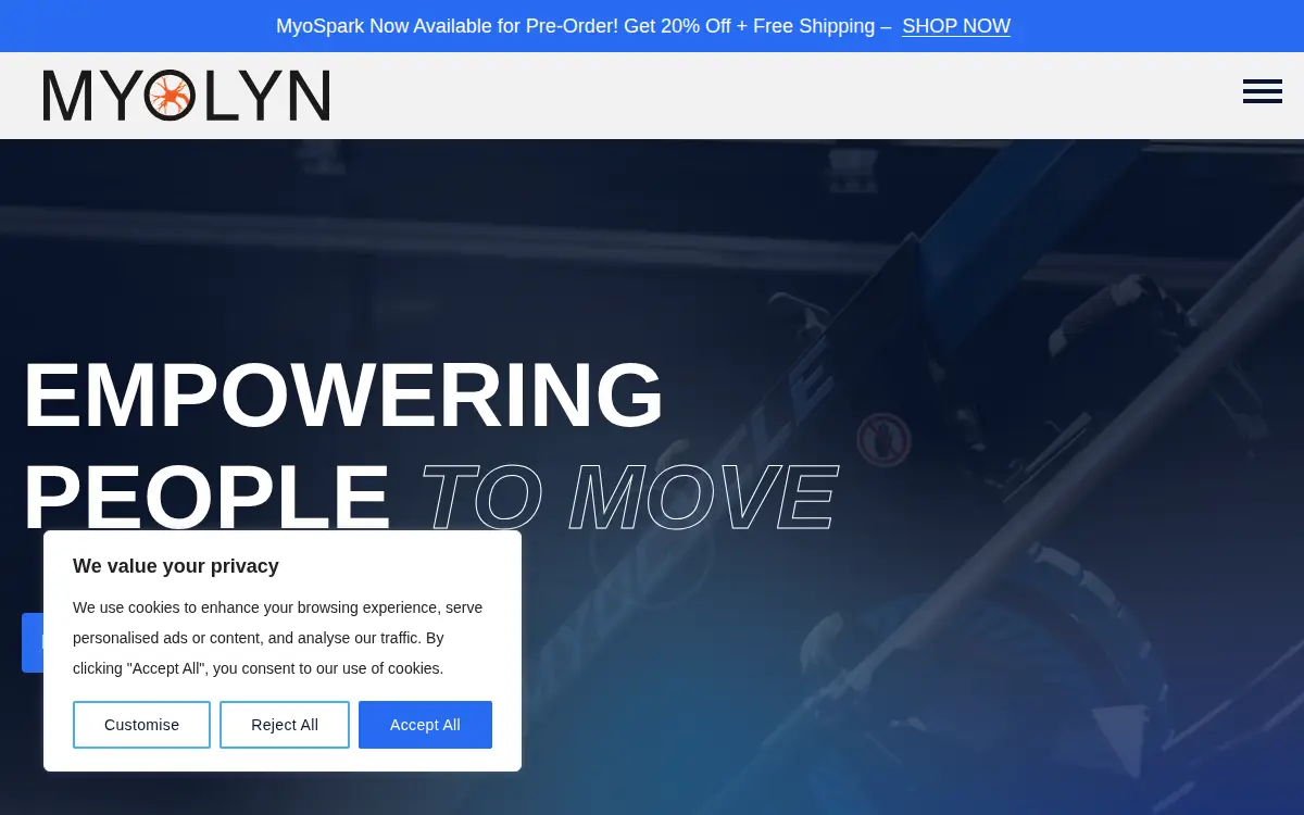 Homepage of Myolyn, INC.