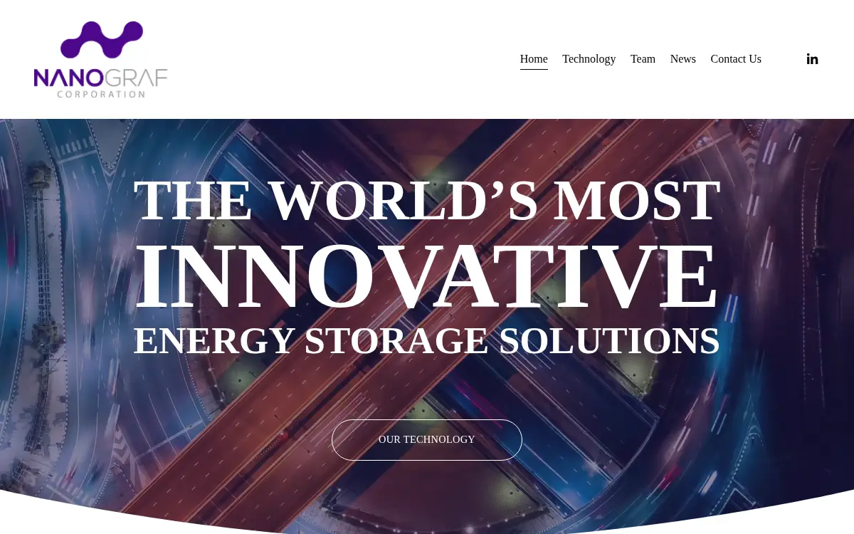 Homepage of Nanograf Corporation