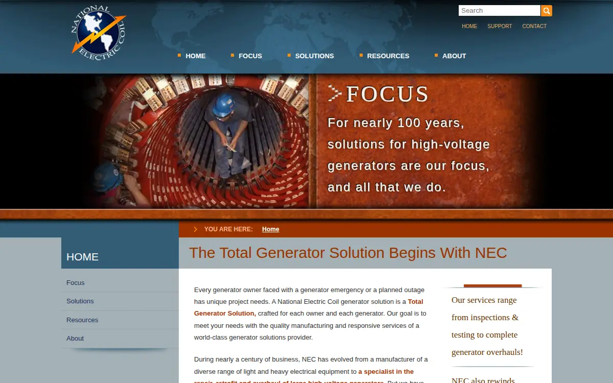 Homepage of National Electric Coil