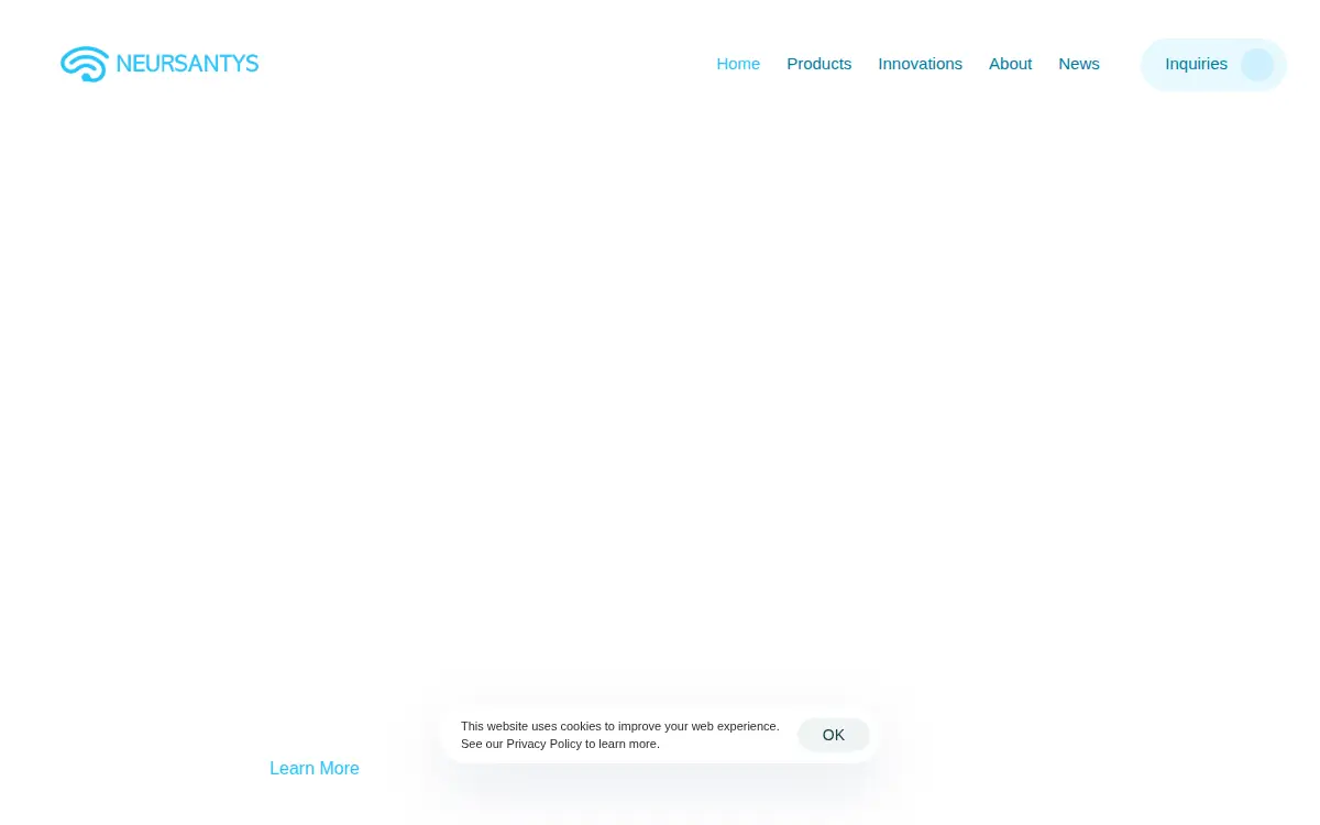 Homepage of Neursantys, INC.