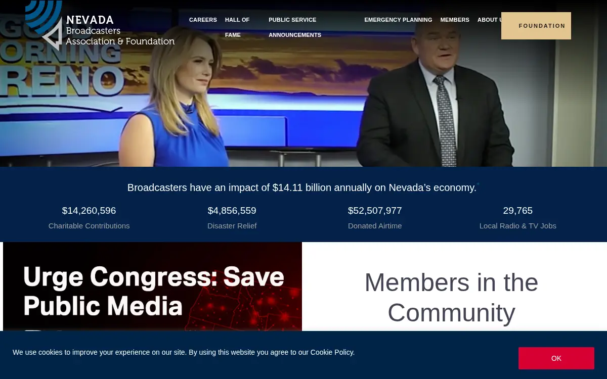 Homepage of Nevada Broadcasters Association