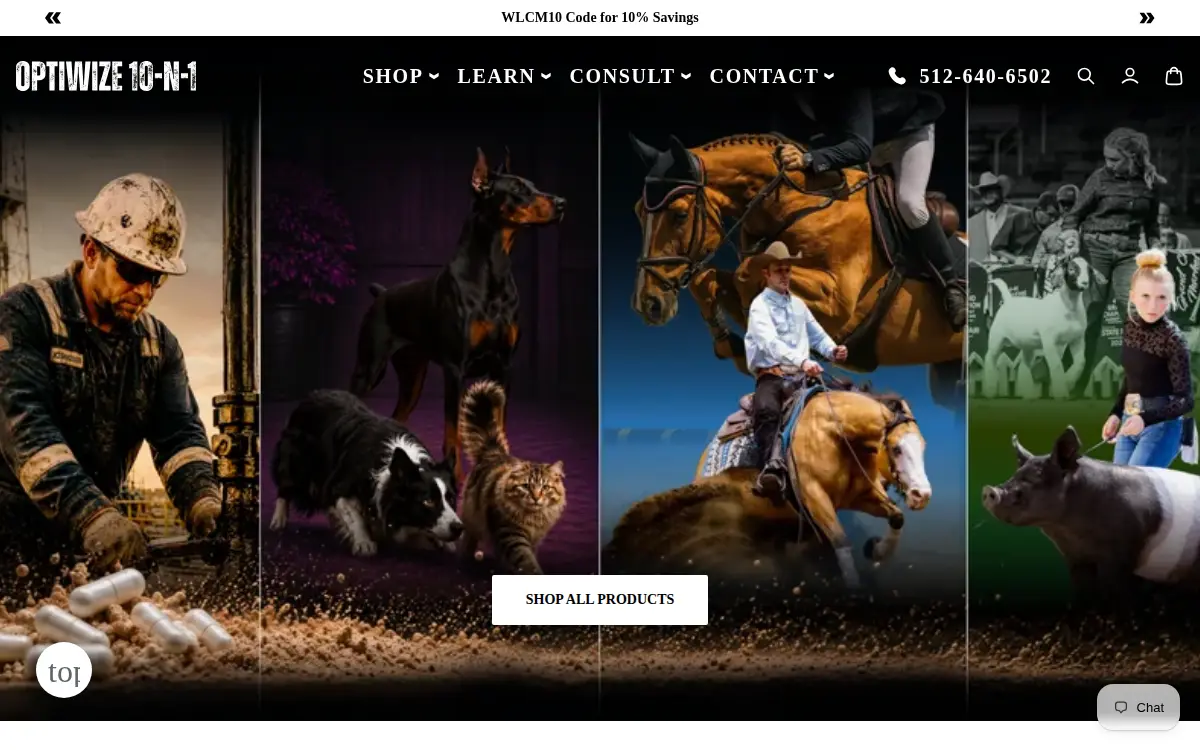 Homepage of Optiwize, INC