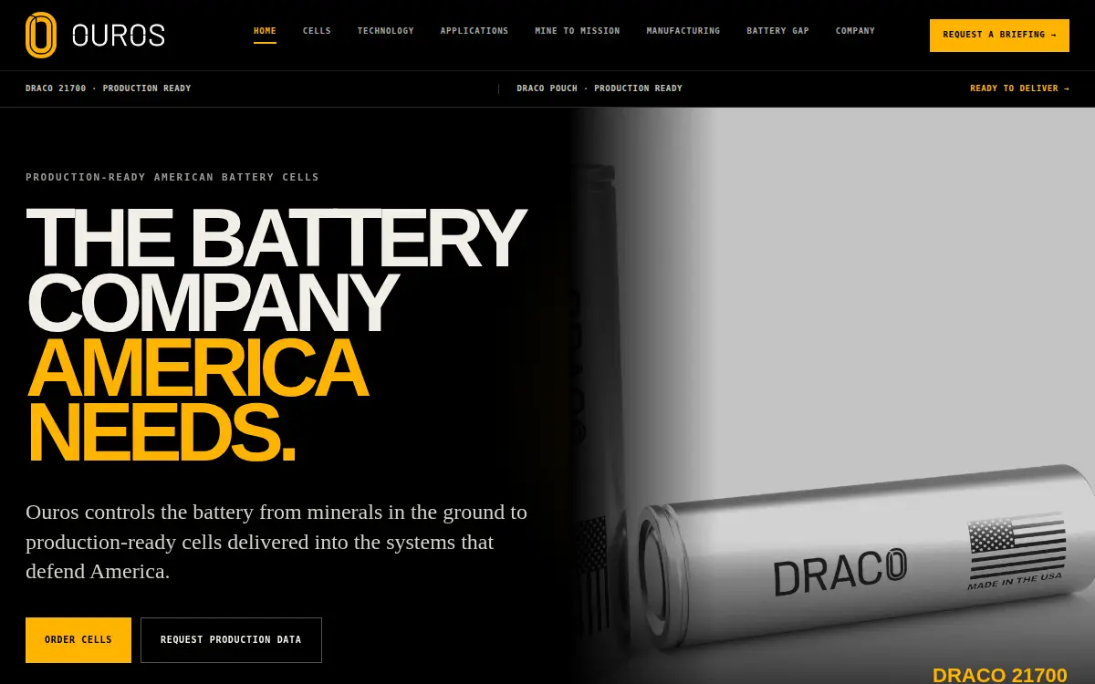 Homepage of Ouros, INC.