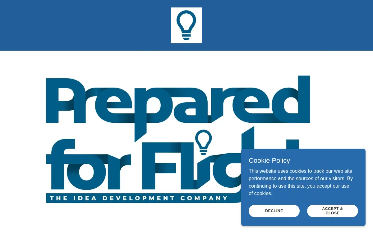Homepage of Prepared for Flight, LLC
