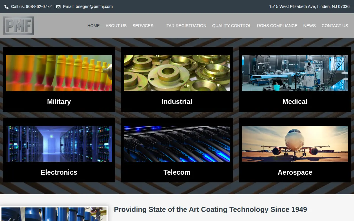 Homepage of Paramount Plating CO INC