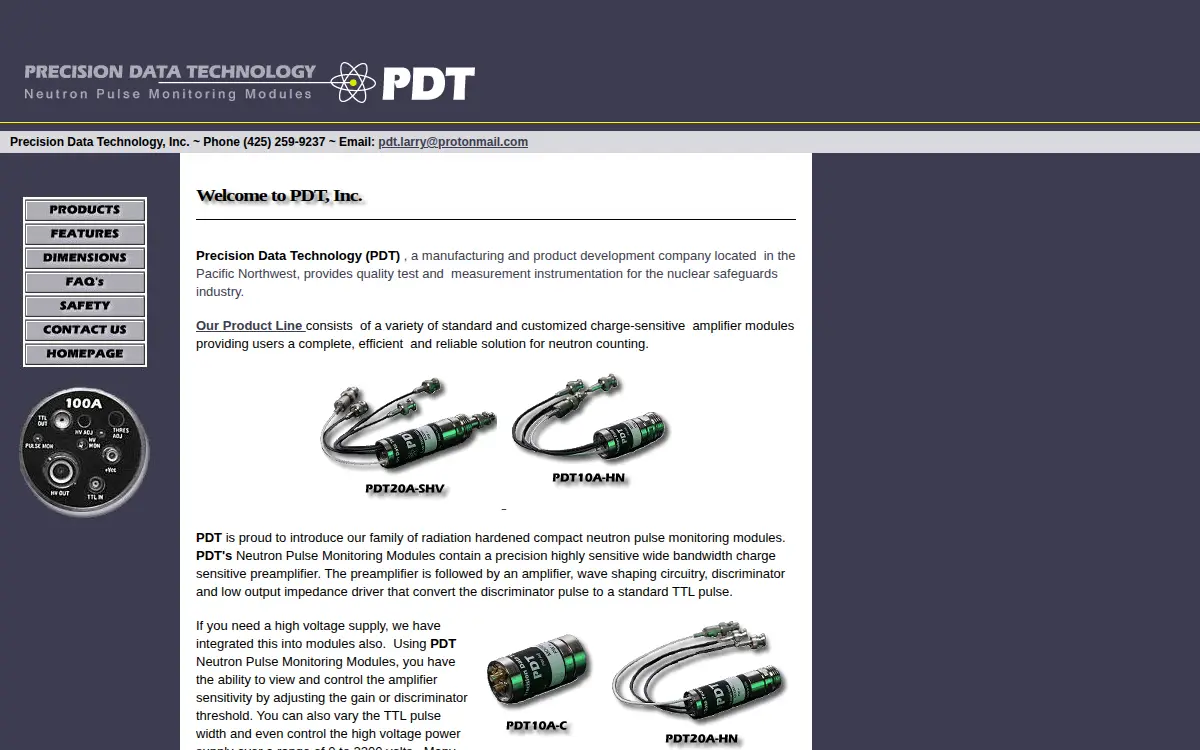 Homepage of Precision Data Technology, INC.