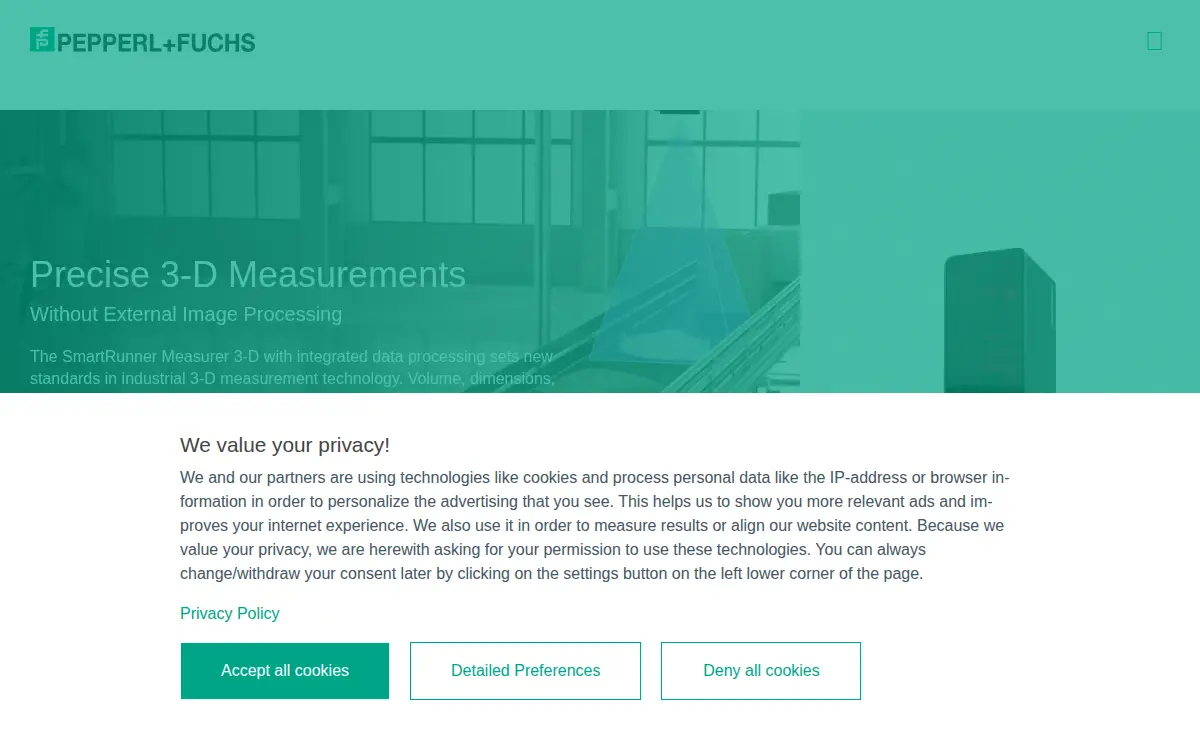 Homepage of Pepperl & Fuchs INC