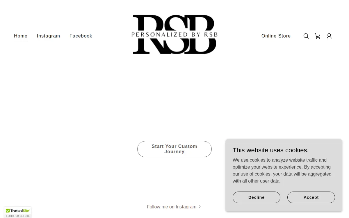 Homepage of Personalized By Rsb, LLC