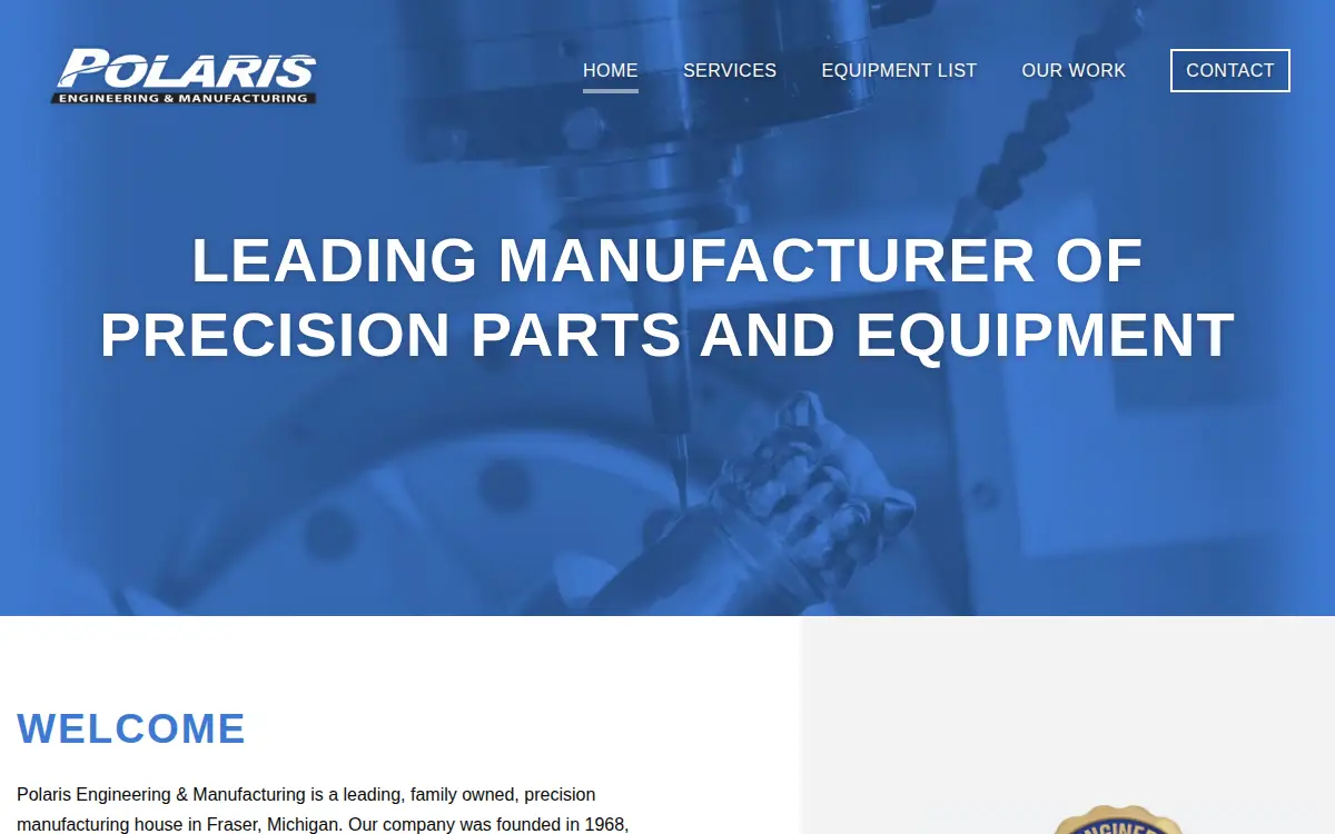 Homepage of Polaris Engineering INC