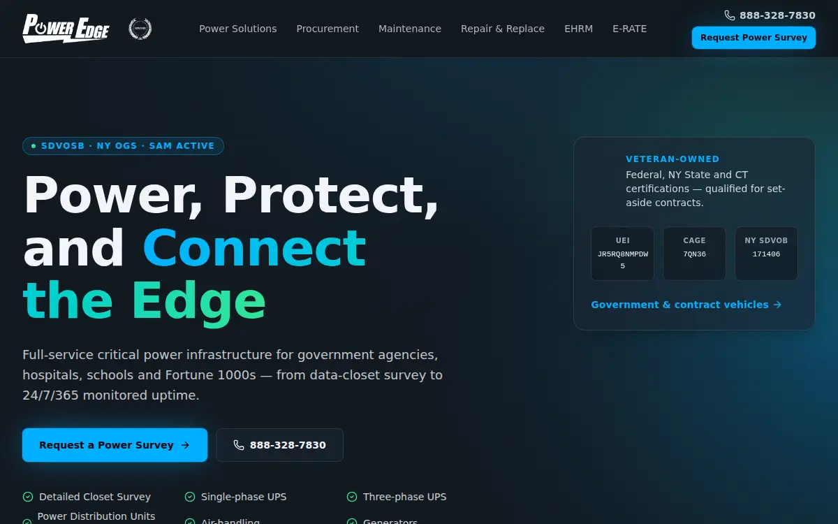 Homepage of Power Edge, INC.
