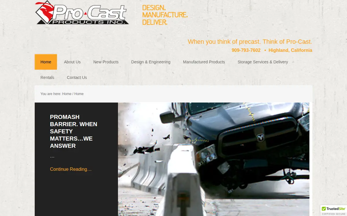 Homepage of Pro-cast Products INC