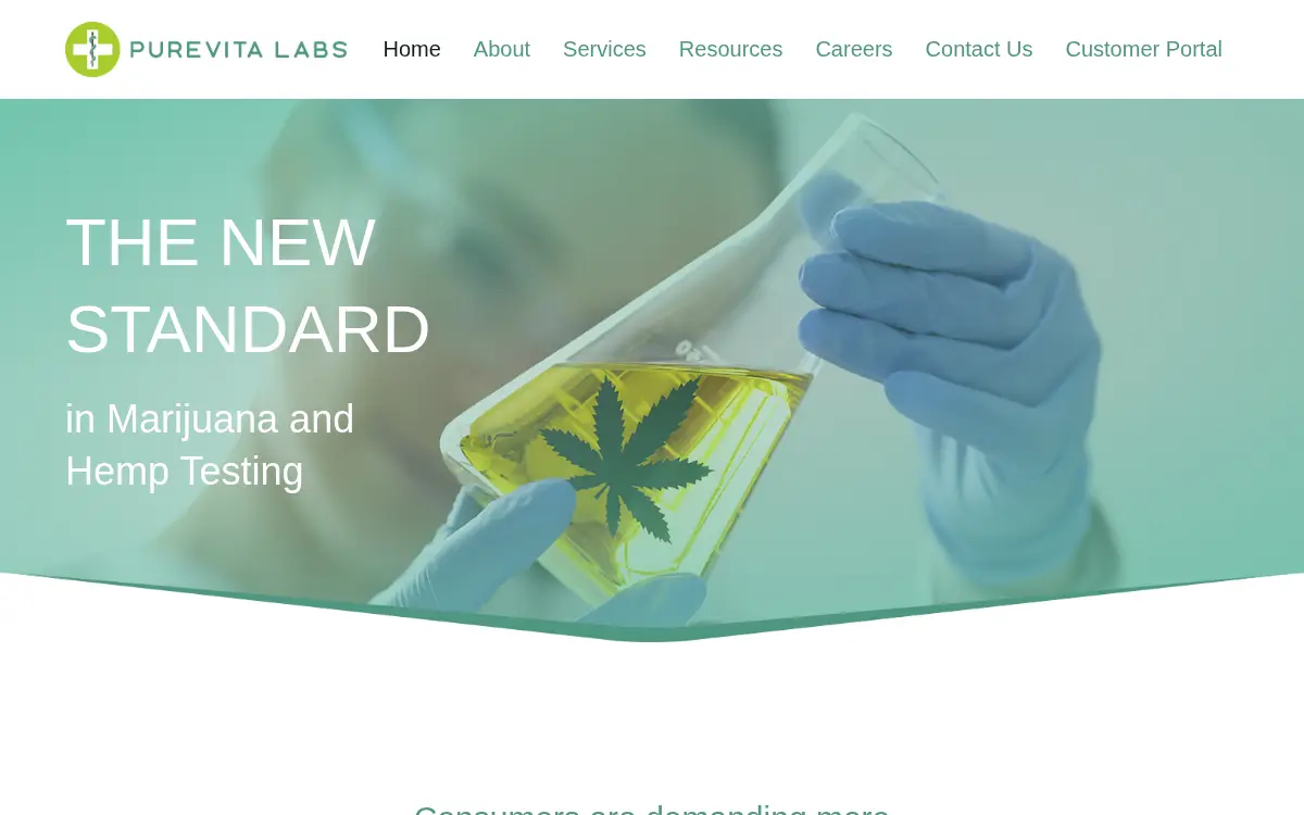 Homepage of Purevita Labs, LLC