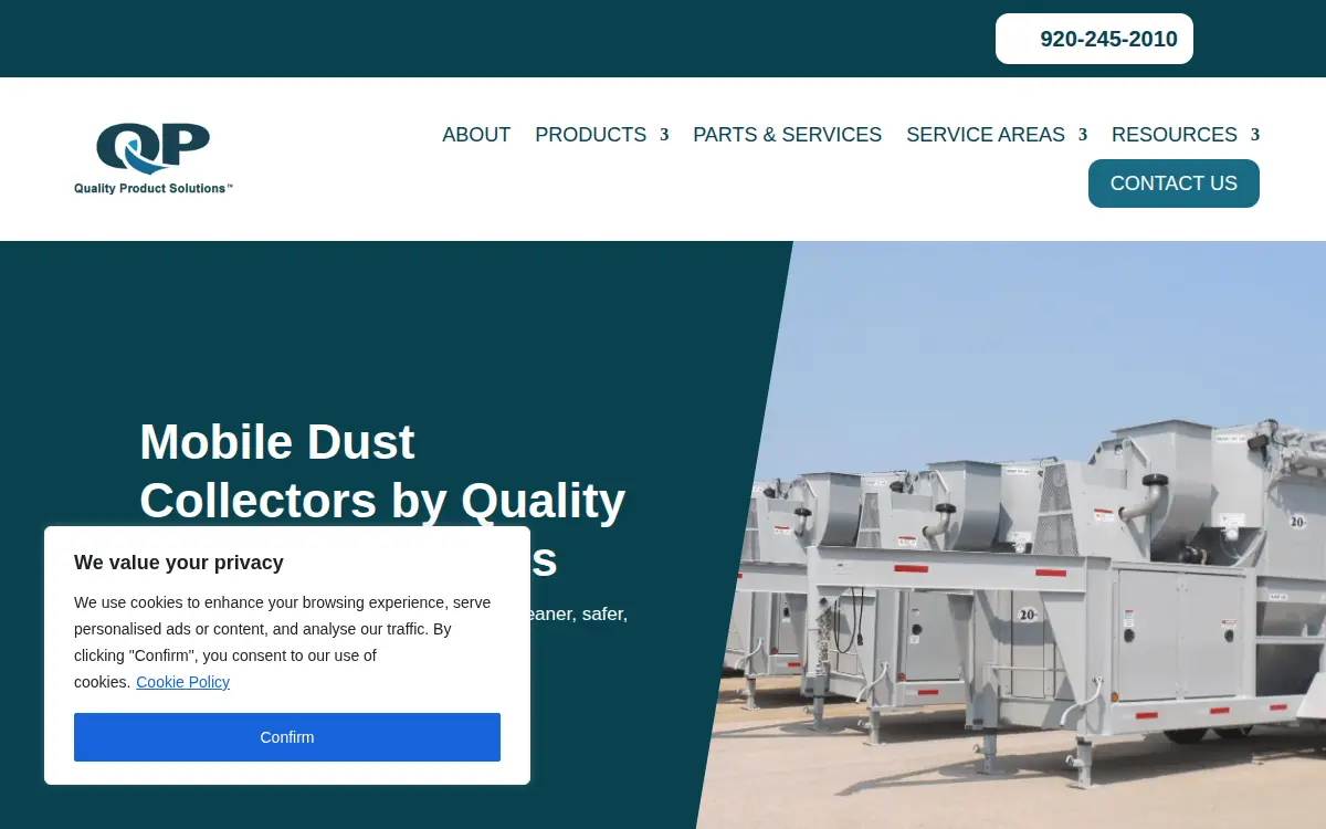 Homepage of Quality Product Solutions LLC
