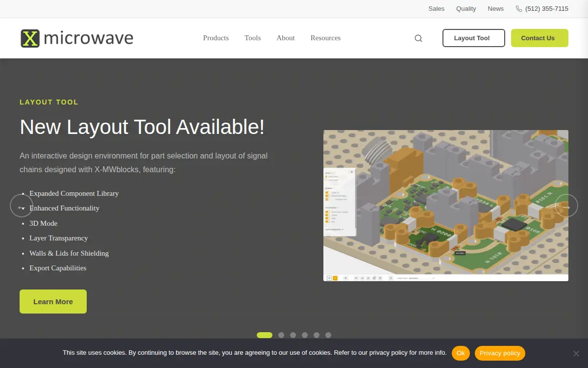 Homepage of X-microwave, LLC