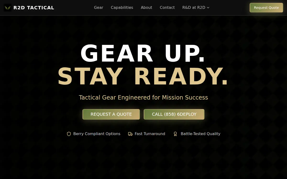 Homepage of R2d Tactical LLC