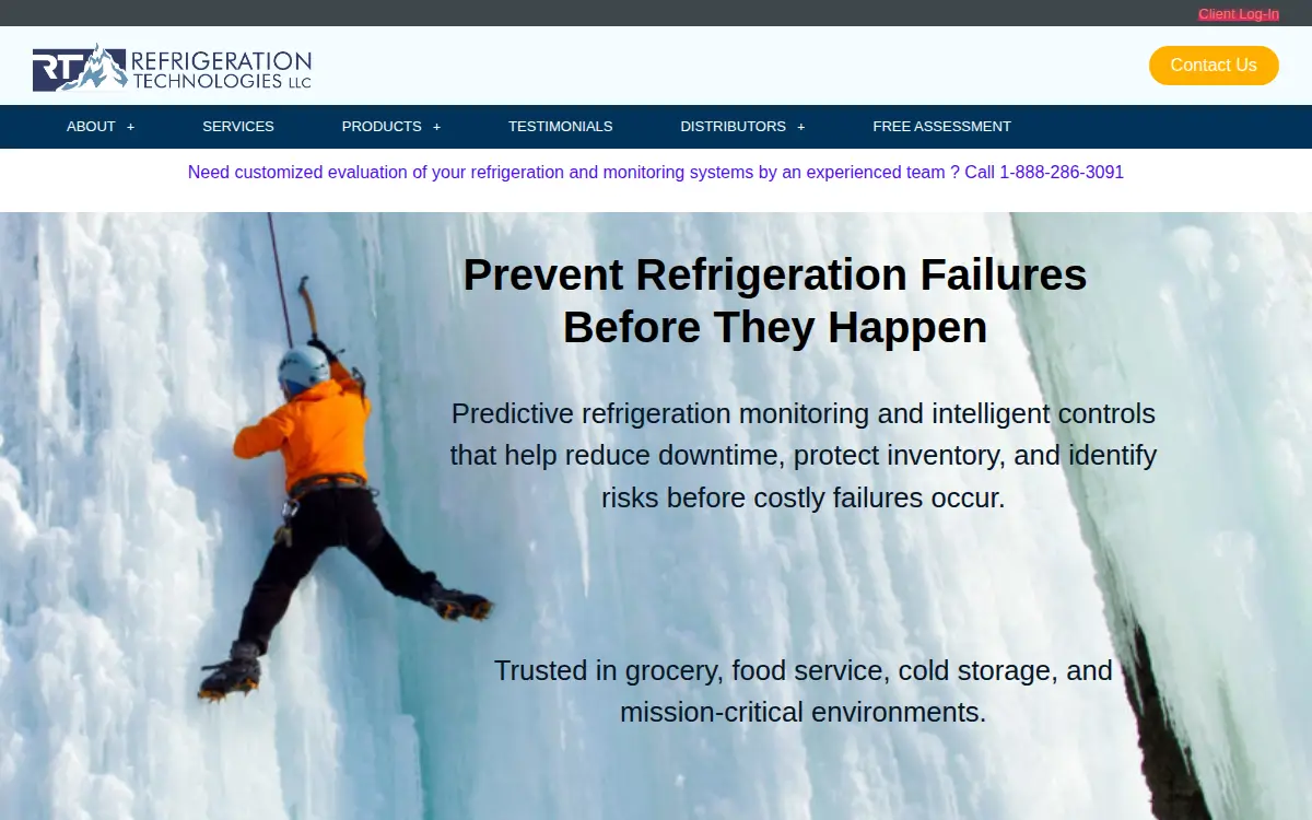 Homepage of Refrigeration Technologies LLC