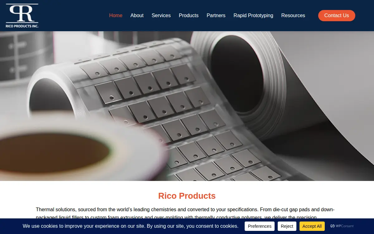 Homepage of Rico Products INC