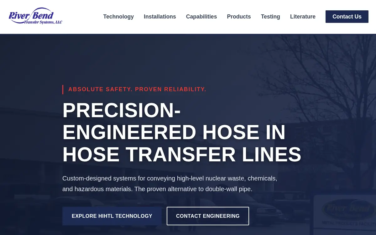 Homepage of River Bend Transfer Systems, L.l.c.