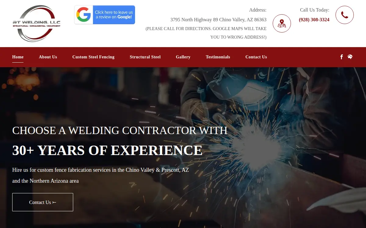 Homepage of Rt Welding LLC