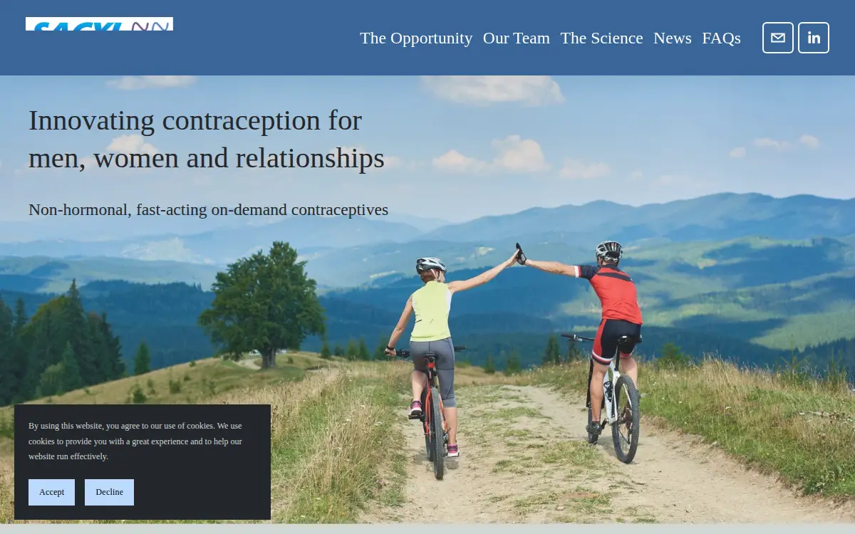Homepage of Sacyl Pharmaceuticals, INC.