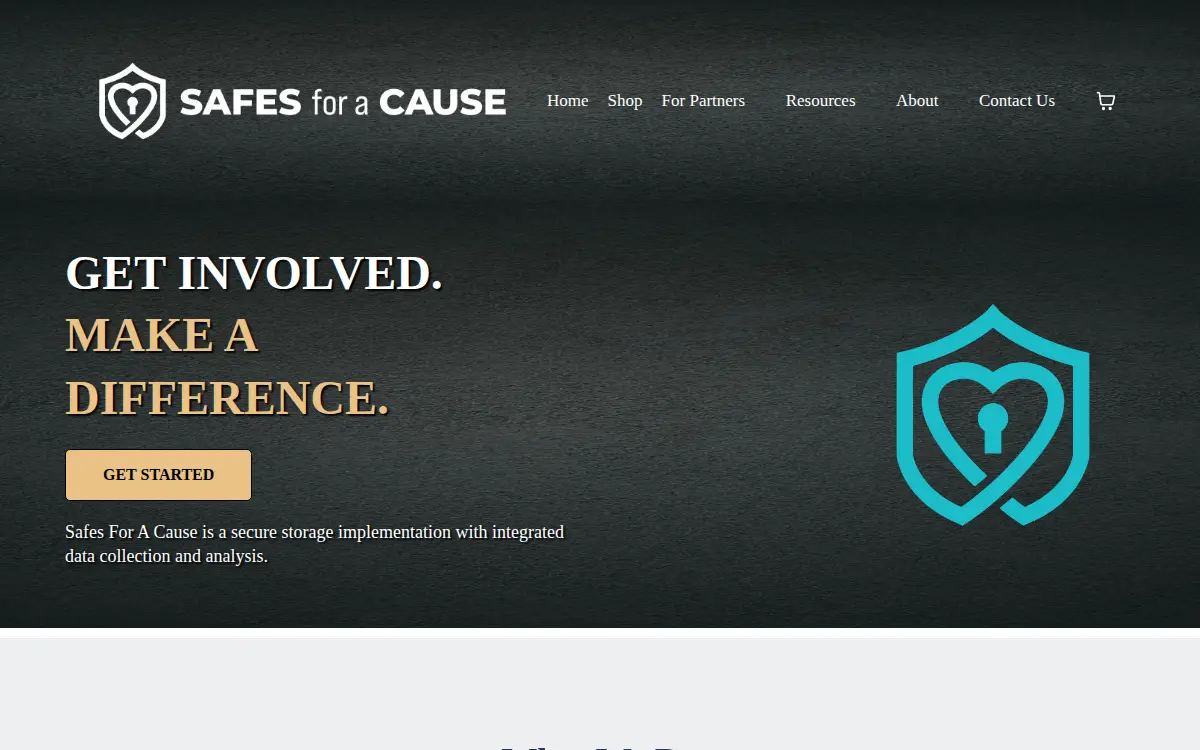 Homepage of Safes for a Cause, LLC
