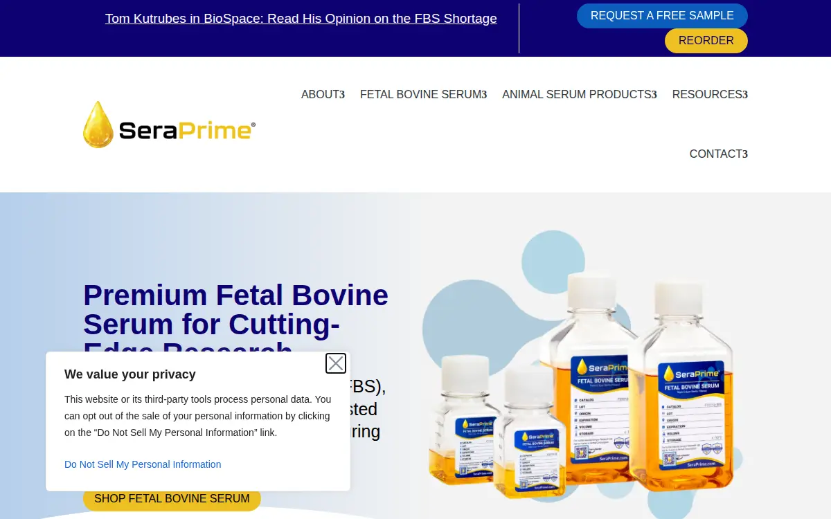 Homepage of Seraprime, LLC