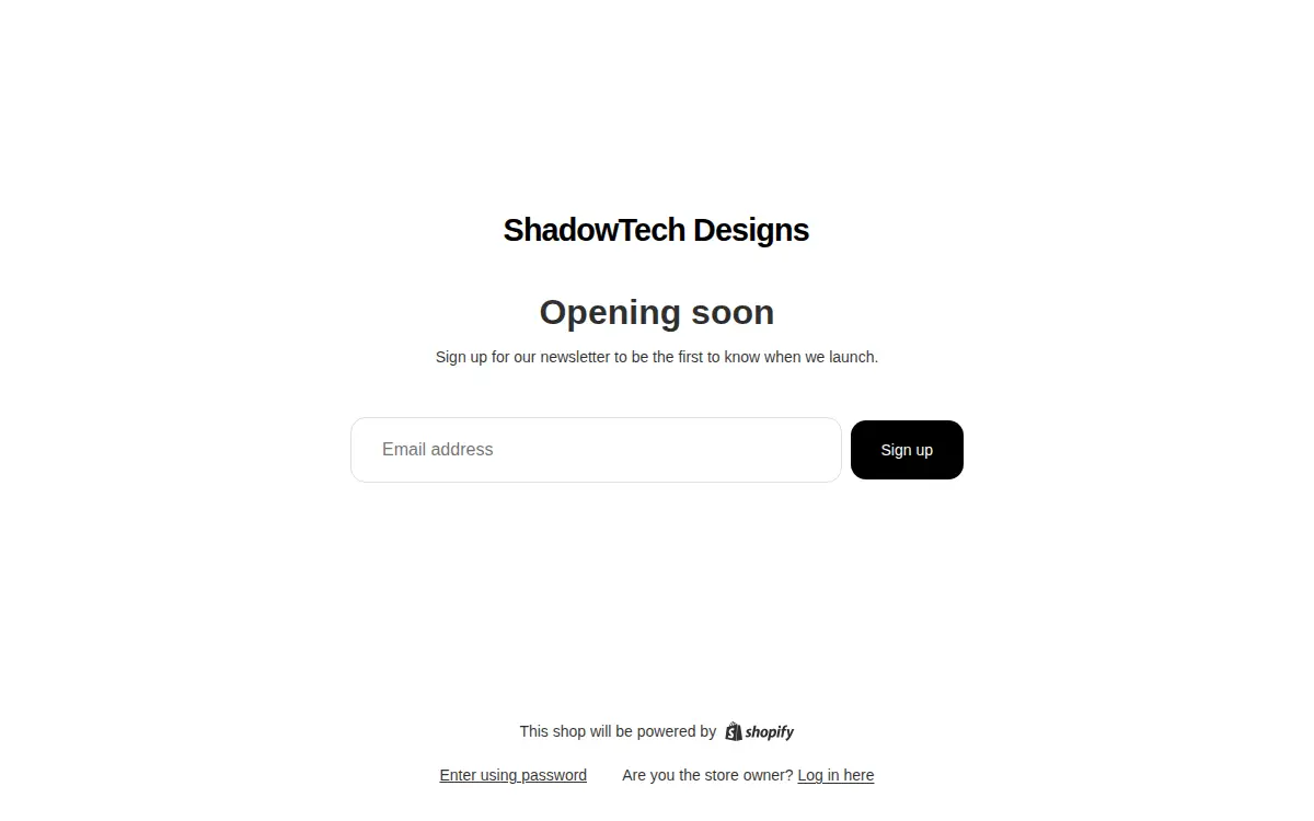 Homepage of Shadowtech Designs LLC