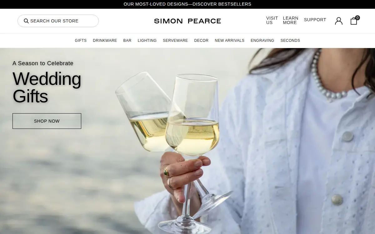 Homepage of Simon Pearce (u.s.), LLC