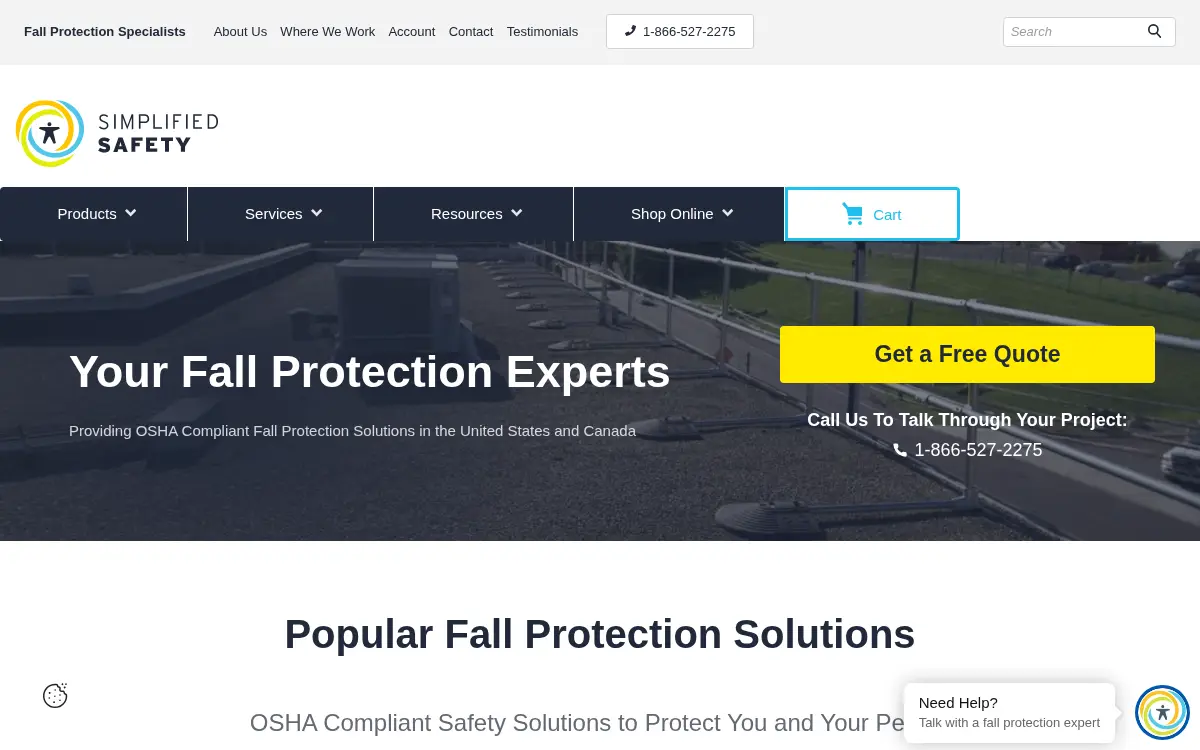 Homepage of Simplified Safety, INC.